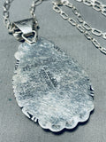 Rare Native American Navajo Signed Manassa Turquoise Sterling Silver J Nelson Necklace-Nativo Arts