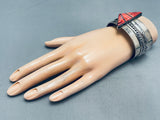 One Of Coolest Ever Vintage Native American Navajo Spiny Oyster Sterling Silver Inlay Bracelet-Nativo Arts