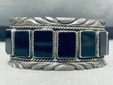 Unique Vintage Native American Navajo Jet Sterling Silver Bracelet-Nativo Arts