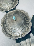 Huge Vintage Native American Navajo Hand Tooled Sterling Silver Turquoise Concho Belt Old-Nativo Arts