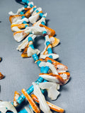 One Of The Biggest Best Vintage Navajo Shell Turquoise Necklace-Nativo Arts