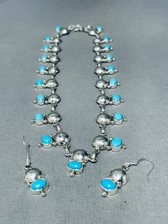 Native American Dropdead Gorgeous Navajo Turquoise Sterling Silver Necklace-Nativo Arts