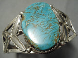 Opulent Vintage Native American Navajo X Flank Royston Turquoise Sterling Silver Bracelet-Nativo Arts