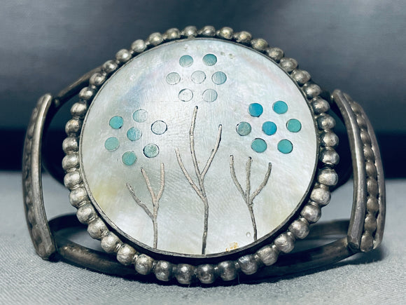 Flowers Of Turquoise!! Vintage Native American Zuni Turquoise Sterling Silver Bracelet-Nativo Arts