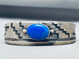 Important Vintage Native American Navajo Wil Begay Lapis Sterling Silver Bracelet-Nativo Arts