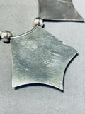 Tommy Charlie Rare Vintage Native American Navajo Sterling Silver Unique Necklace-Nativo Arts