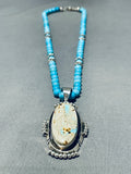 Brilliant Native American Navajo Signed Royston Boulder Sleeping Beauty Turquoise Necklace-Nativo Arts
