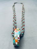 Intricate Vintage Santo Domingo Turquoise Inlay Heishi Necklace-Nativo Arts