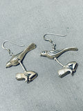 Adorable Vintage Native American Navajo Sterling Silver Bird Frog Earrings-Nativo Arts
