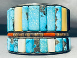 7 Inch Wrist Vintage Native American Navajo Morenci Turquoise Sterling Silver Bracelet-Nativo Arts