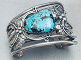Huge Heavy Old Vintage Native American Navajo Spiderweb Turquoise Sterling Silver Bracelet-Nativo Arts