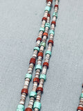 Intricate Vintage Santo Domingo Turquoise Inlay Heishi Necklace-Nativo Arts