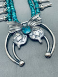 Butterfly Love Native American Navajo Turquoise Sterling Silver Necklace-Nativo Arts