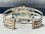 One Of The Best Vintage Native American Navajo Jasper Sterling Silver Leaf Bracelet-Nativo Arts