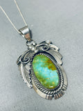 Astonishing Vintage Native American Navajo Royston Turquoise Sterling Silver Necklace Signed-Nativo Arts