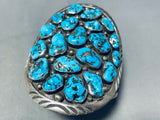 100 Grams Towering Chunky Vintage Native American Navajo Turquoise Sterling Silver Bracelet-Nativo Arts