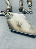 Dropdead Gorgeous Vintage Native American Navajo Turquoise Inlay Sterling Silver Necklace-Nativo Arts