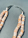 Herm Lee Best Vintage Navajo Shell Jet Sterling Silver Necklace-Nativo Arts