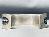 Heavy 119 G Deep Stamp Sterling Silver Vintage Native American Navajo Bracelet