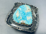 Easter Blue Turquoise!! Vintage Native American Navajo Sterling Silver Bracelet Old-Nativo Arts