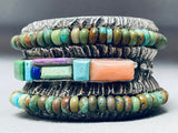 237 Grams! 6' Wrist Vintage Navajho Green Turquoise Sterling Silver Bracelet-Nativo Arts
