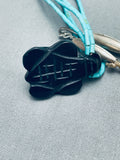 Rare Turtle Vintage Santo Domingo Turquoise Heishi Turtle Sterling Necklace-Nativo Arts