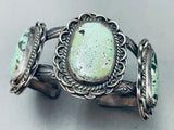 Museum Quality Vintage Native American Navajo Green Turquoise Sterling Silver Bracelet-Nativo Arts