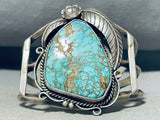 Outstanding Vintage Native American Navajo Spiderweb Turquoise Sterling Silver Bracelet-Nativo Arts