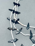 Rare Blackbird Vintage Santo Domingo White Heishi Sterling Silver Necklace Old-Nativo Arts