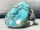 One Of The Biggest Vintage Native American Navajo Spiderweb Turquoise Sterling Silver Bracelet-Nativo Arts