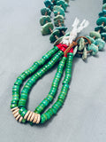 Early Very Rare Vintage Native American Navajo Cerrillos Turquoise Jacla Necklace Old