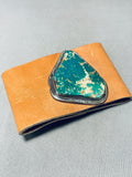 John Platero Huge Vintage Native American Navajo Green Turquoise Sterling Silver Ketoh Bracelet-Nativo Arts