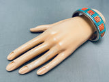 7.5 Inch Wrist One Of Best Vintage Inlay Turquoise Sterling Silver Bracelet-Nativo Arts