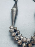 The Most Unique Vintage Native American Navajo Cone Sterling Silver Bead Necklace Old-Nativo Arts