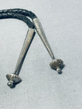 Amazing Vintage Native American Navajo Pilot Mountain Turquoise Sterling Silver Bolo-Nativo Arts