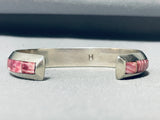 Cecil Henry Vintage Native American Navajo Purple Shell Sterling Silver Bracelet-Nativo Arts