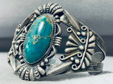 Ornate Vintage Native American Navajo Royston Turquoise Sterling Silver Bracelet-Nativo Arts