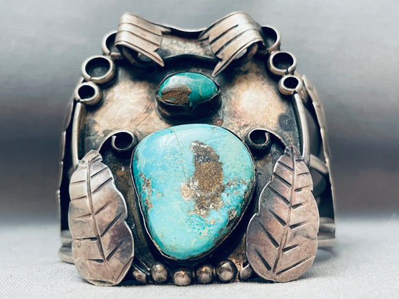 Kachina Maiden Vintage Native American Navajo Sterling Silver Leaf Bracelet Old-Nativo Arts