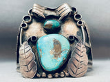 Kachina Maiden Vintage Native American Navajo Sterling Silver Leaf Bracelet Old-Nativo Arts