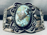 Super Rare Mine!! Vintage Native American Navajo Turquoise Sterling Silver Bracelet Cuff-Nativo Arts