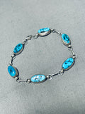 Elegant Vintage Native American Navajo Morenci Turquoise Sterling Silver Bracelet-Nativo Arts