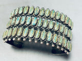 Early 1900's Opulent Vintage Native American Navajo Green Turquoise Sterling Silver Bracelet-Nativo Arts