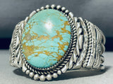 Magnificent Native American Navajo Turquoise Sterling Silver Bracelet Signed-Nativo Arts