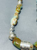 115 Gram Native American Navajo Green Turquoise Sterling Silver Necklace-Nativo Arts