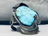 Real Blue Wind Turquoise Mine!! Vintage Native American Navajo Sterling Silver Bracelet-Nativo Arts