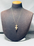Al Vandever 14k Gold Vintage Native American Navajo Mud Necklace Signed-Nativo Arts