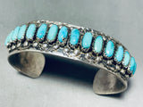 Rare Freddy Weekoty Vintage Native American Zuni Turquoise Sterling Silver Bracelet-Nativo Arts