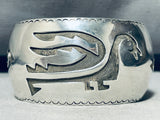 Geomtric Bird!! Monroe Ashley Vintage Native American Navajo Sterling Silver Bracelet-Nativo Arts