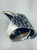 One Of The Most Unique Vintage Native American Navajo Eagle Sterling Silver Feather Ring-Nativo Arts