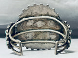 One Of The Best Vintage Native American Navajo Green Turquoise Sterling Silver Cluster Bracelet-Nativo Arts